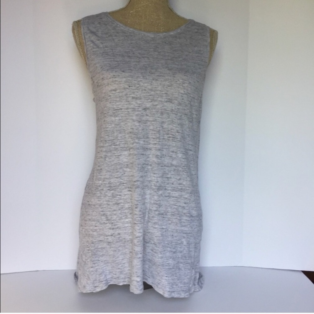 Athleta Shiva Shimmer Grey Heather Linen Tank